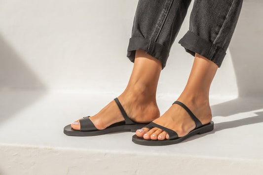 Greek Women's Flat Leather Sandals